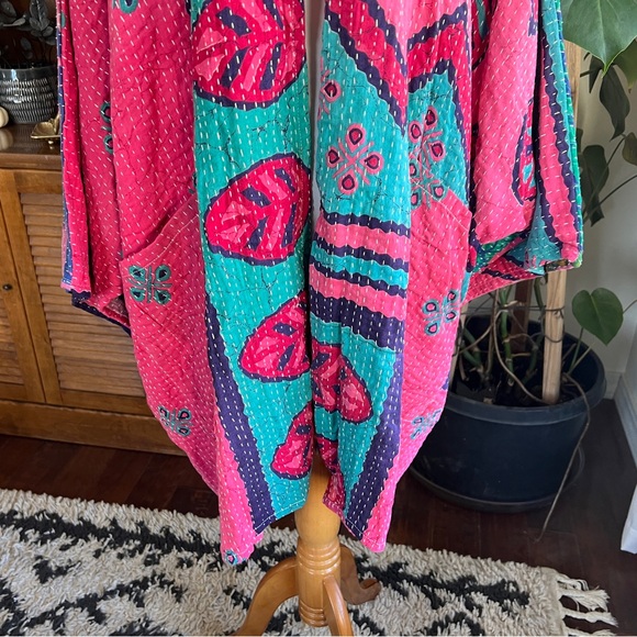 Kantha Bae Gaia Colorful Floral Kimono NWOT OS - Picture 6 of 16